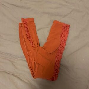 🍋Lululemon. Ruffled Orange Leggings